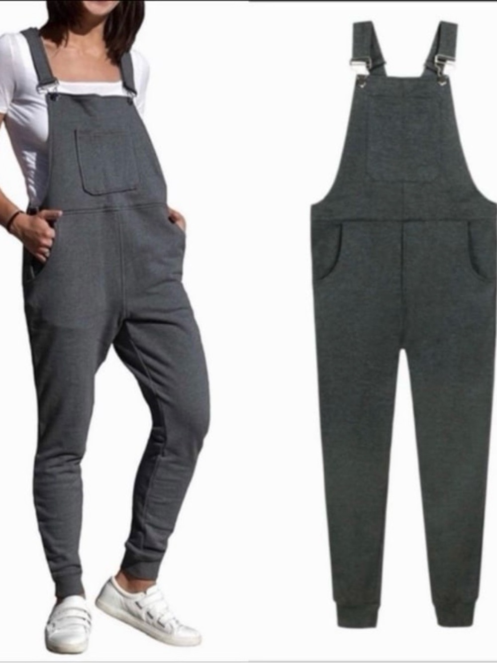 Swoveralls Charcoal Gray sweatpants overalls
